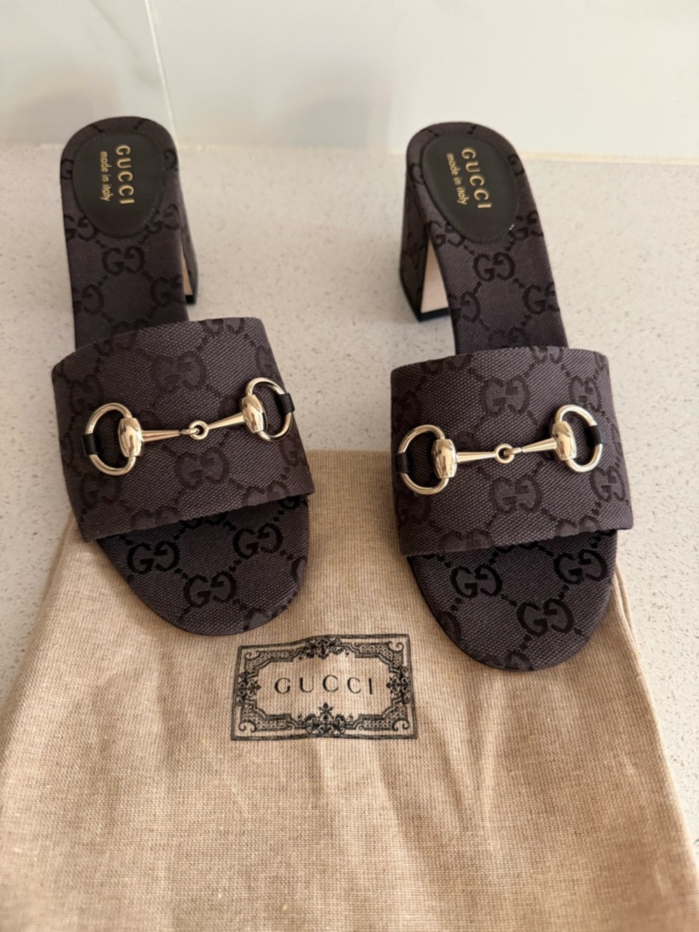 GUCCI Siaga Horsebit Slide Sandals Brown Size EU 38 US 8 - Picture 2 of 12